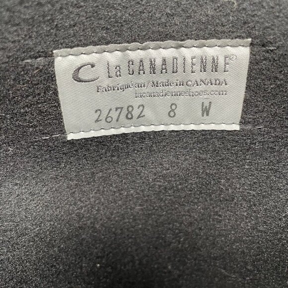 LA CANADIENNE Tall Black Patent Leather Boots Sz 8 Knee High Square Toe - Picture 8 of 8